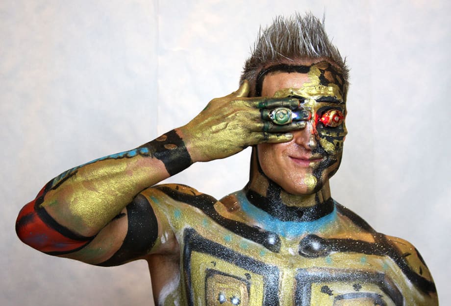 Cyborg-Terminator Body Painting Creation by Orlando Barsallo