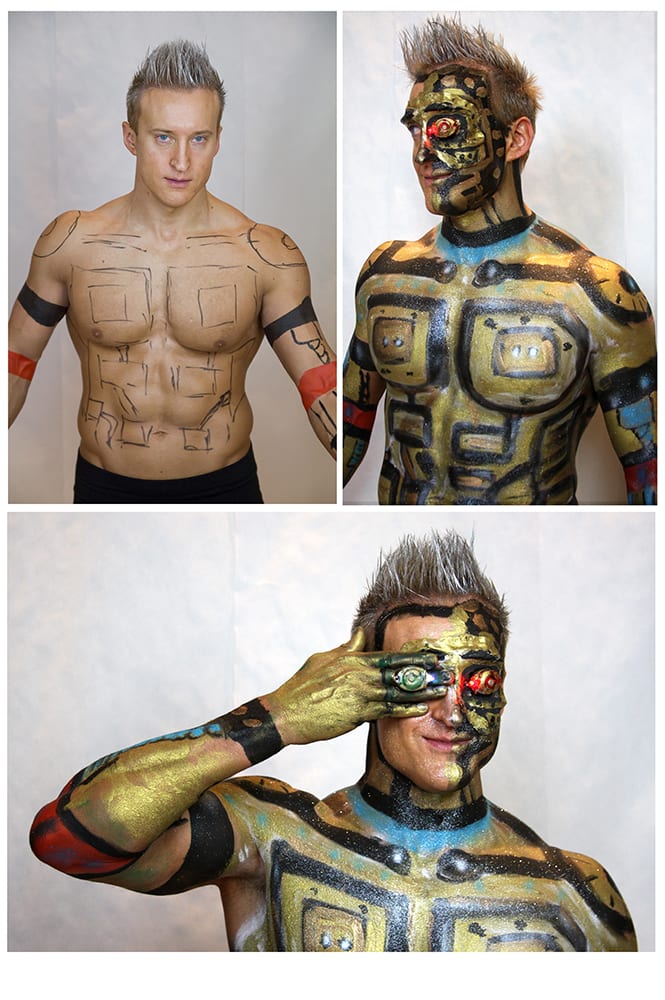 Cyborg-Terminator Body Painting Creation by Orlando Barsallo