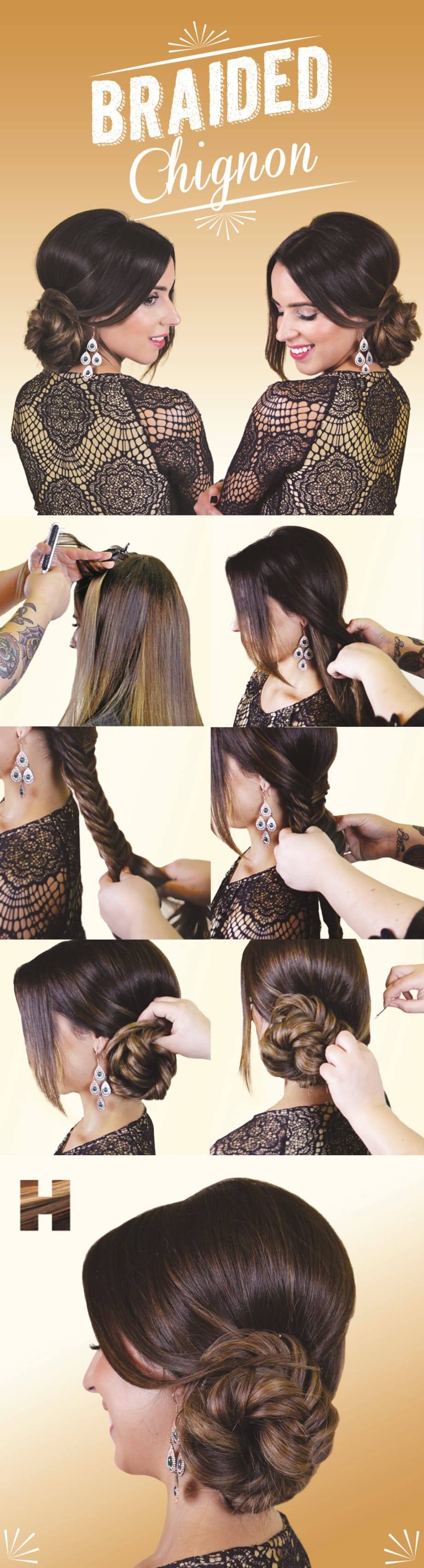 HOW-TO: Sleek or Deconstructed Fishtail Braided Chignon