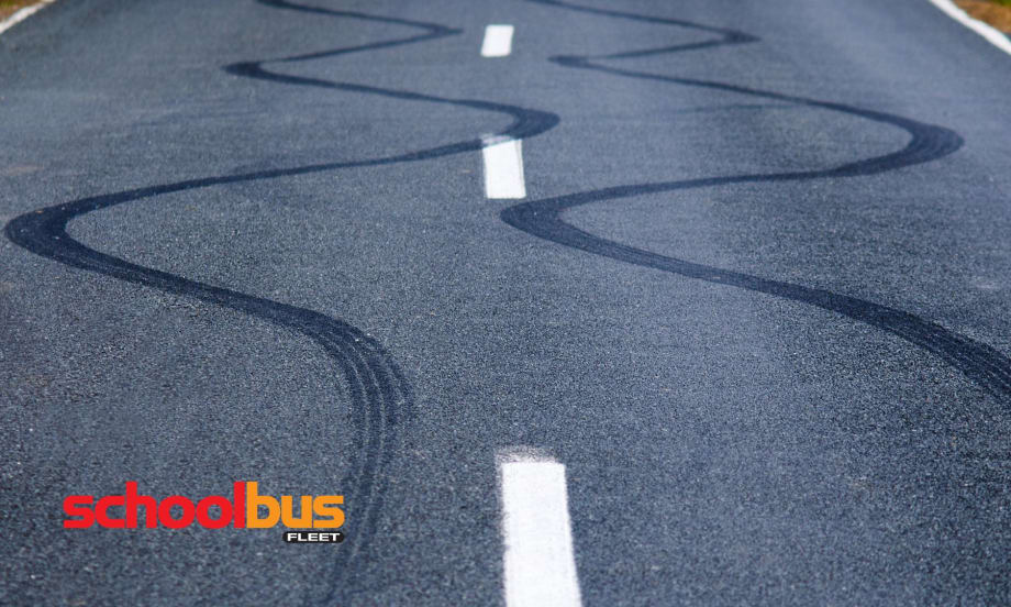 skid marks on a road