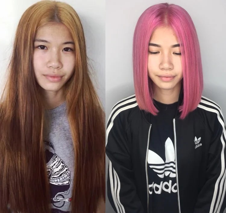 MAKEOVER: Big Cut and Color Change To Dramatic Pink