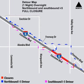 Part of California's Santa Ana Freeway/I-5 to Close on April 17
