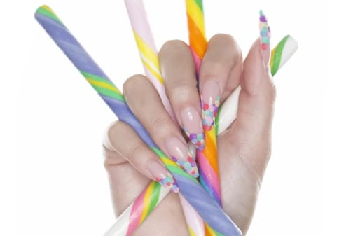 Oval Nails Using candyFloss HD Acrylic from EzFlow