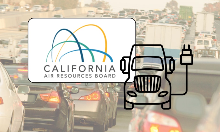 Graphic illustrating concept of California emissions regulations