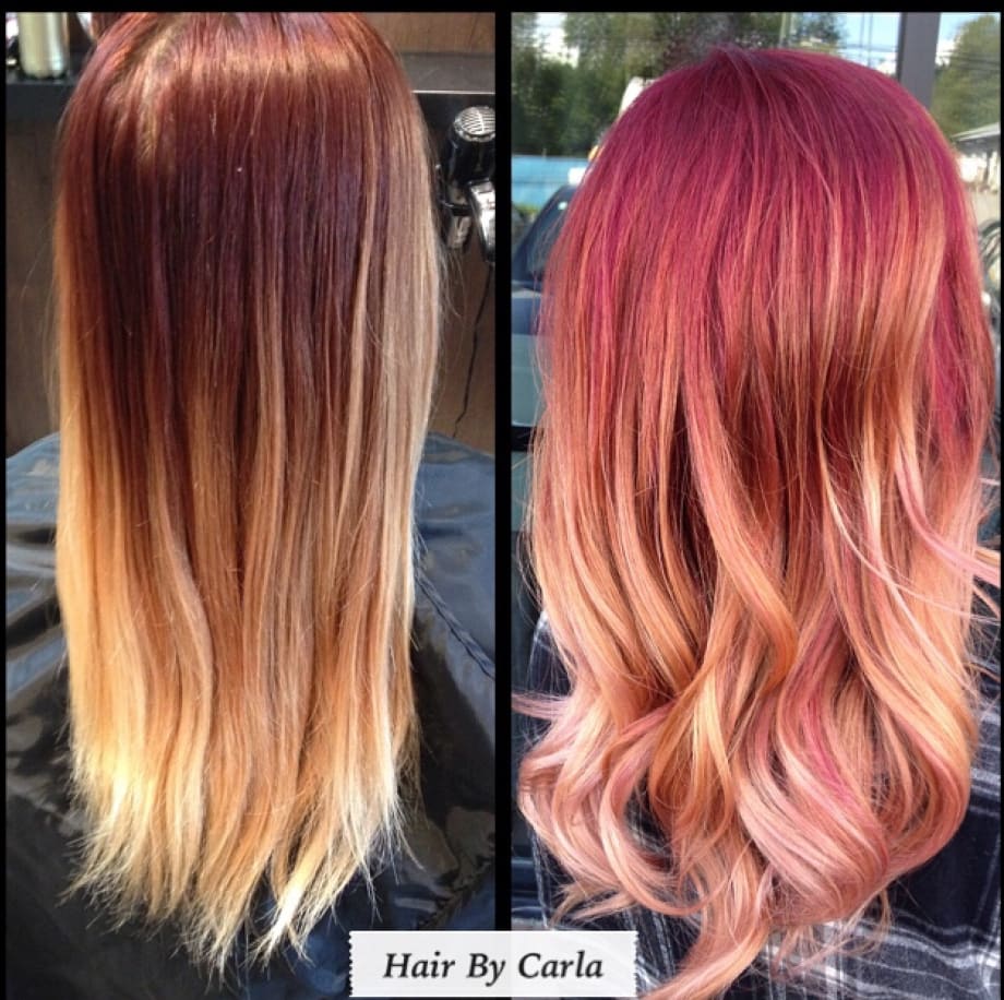 Magenta To Pearly Pink Sombre