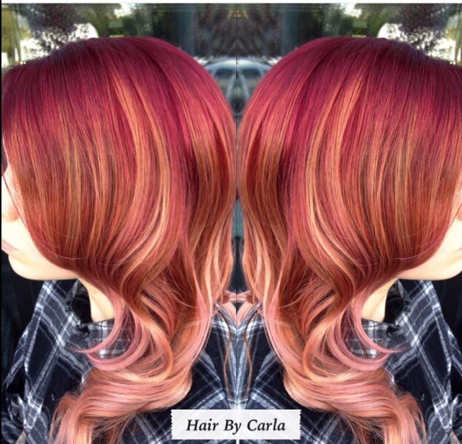 Magenta To Pearly Pink Sombre