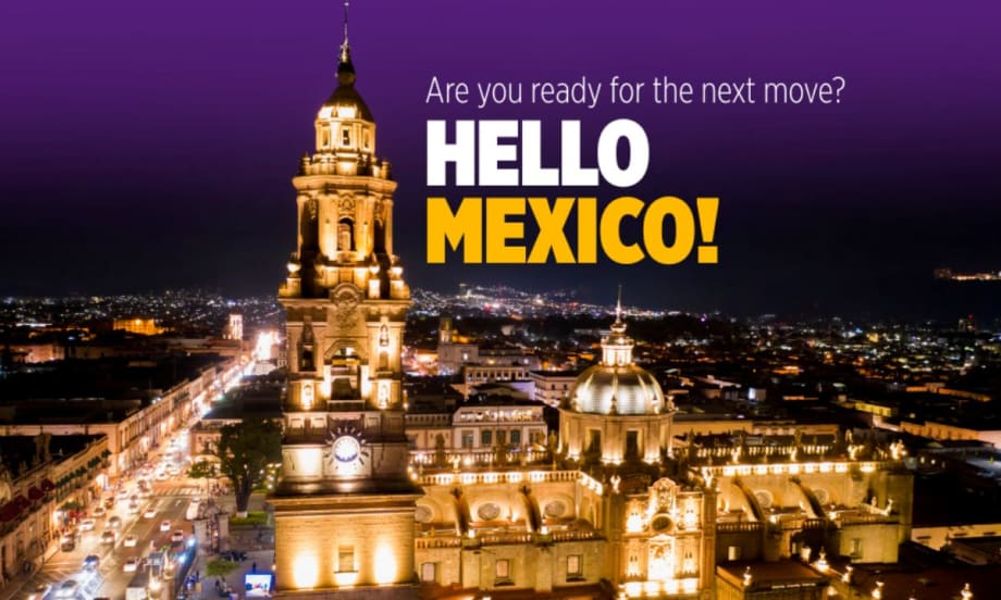 A big beautiful golden palace in Mexico City.