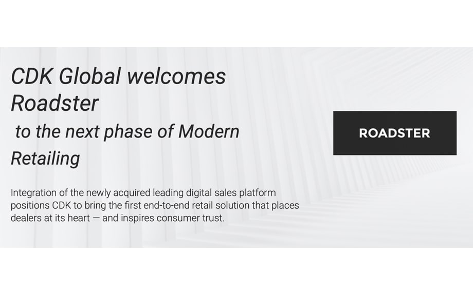 CDK Global Acquires Digital Retail Platform Roadster