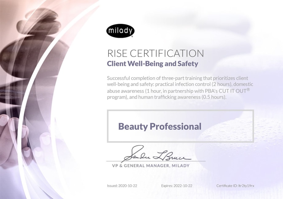 Milady Launches Certification in Client Well-Being & Safety