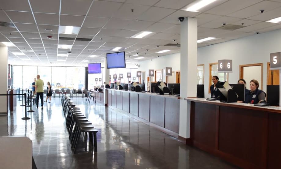 DMV counter in Illinois