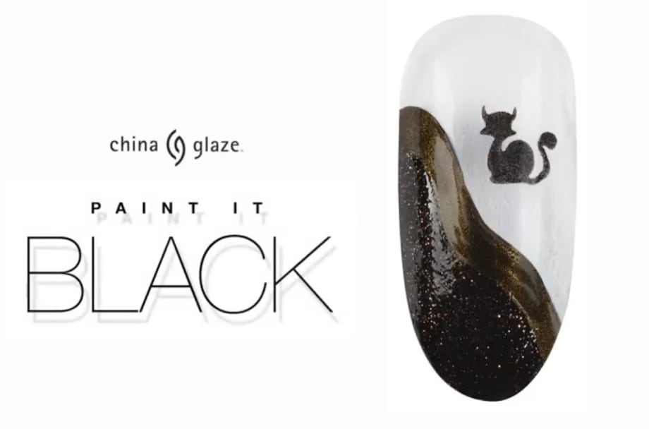 Black Cat Nail Art From China Glaze