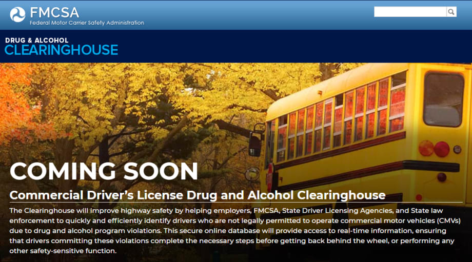 FMCSA Offers Online CDL Drug and Alcohol Clearinghouse Resource