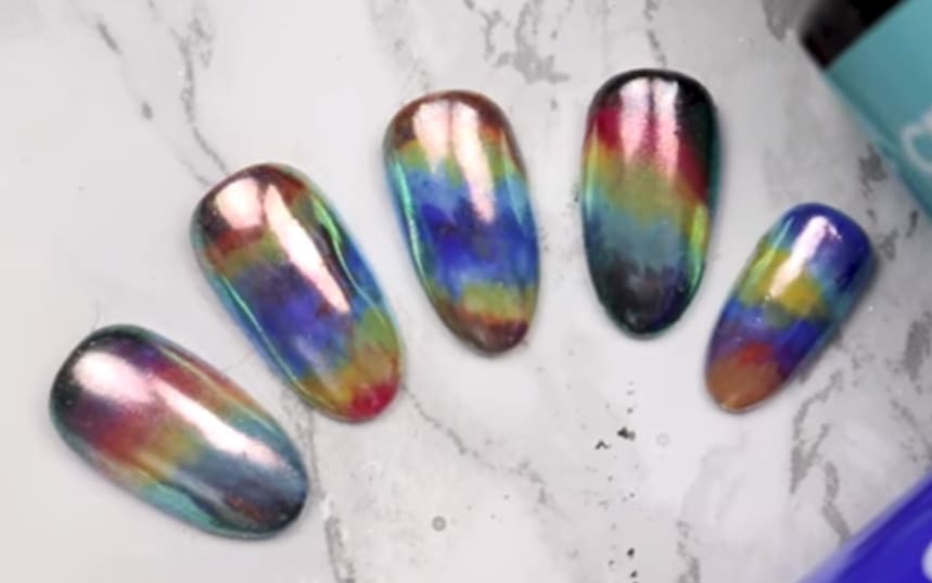 CND Creative Play Gel-Polish Oil Slick Nail Art