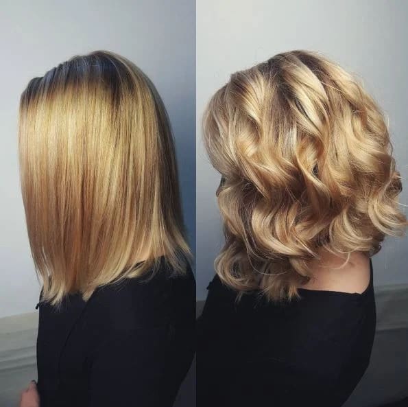 A Balayage Blonde:  Beautiful Both Straight and Curled