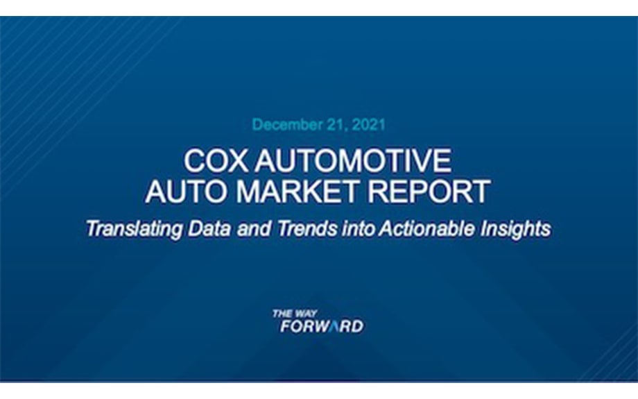 COX AUTOMOTIVE: New-Vehicle Sales Gain Momentum but Not Enough for a December to Remember