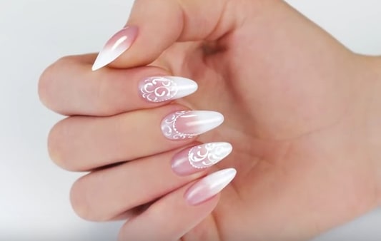 Baby Boomer Acrylic Nails with Royal Gel Accents