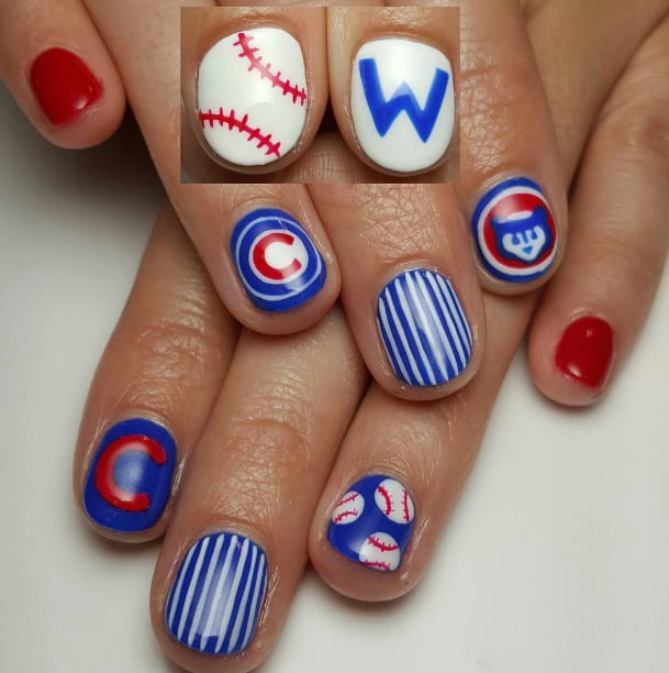 2016 MLB World Series-Inspired Nail Art