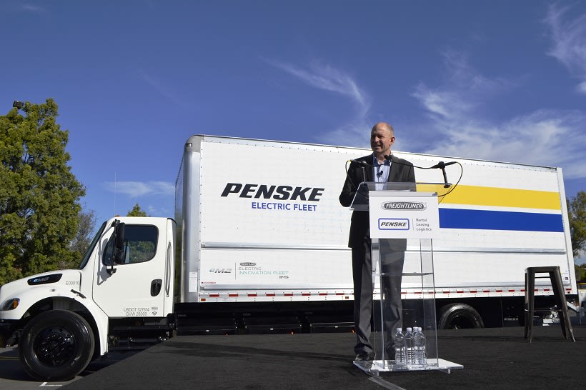 Daimler Delivers Electric eM2 Truck to Penske Truck Leasing