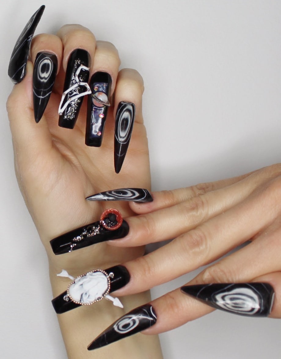 OPI NTNA Challenge 1: Black Onyx Nail Art (Dana Cecil)