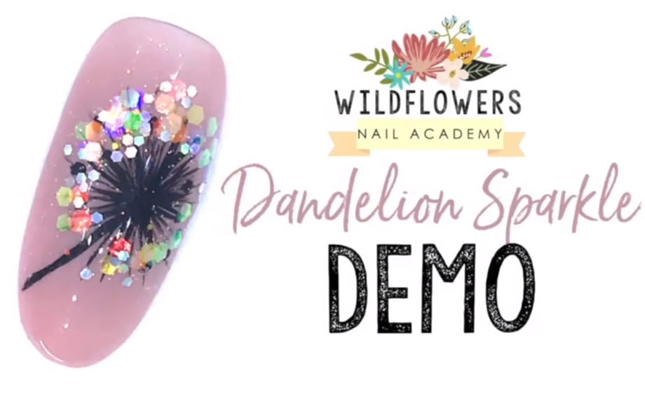 Dandelion Sparkle Nail Art Tutorial