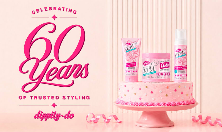 A graphic celebrating 60 years of Dippity-Do