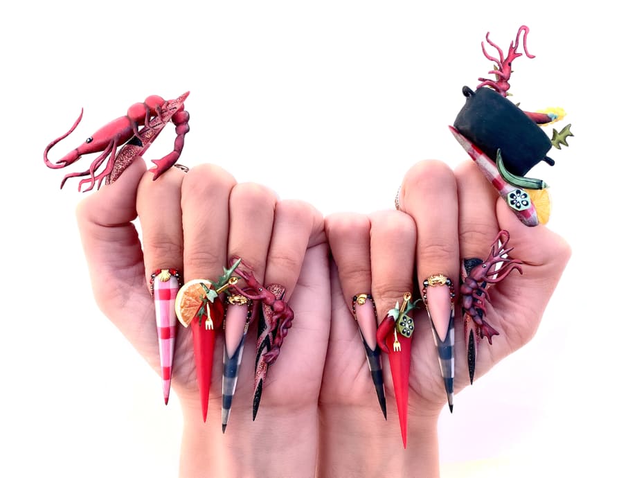 OPI NTNA Challenge 1: Cajun Shrimp Nail Art (Deanna Stelmaschuk)