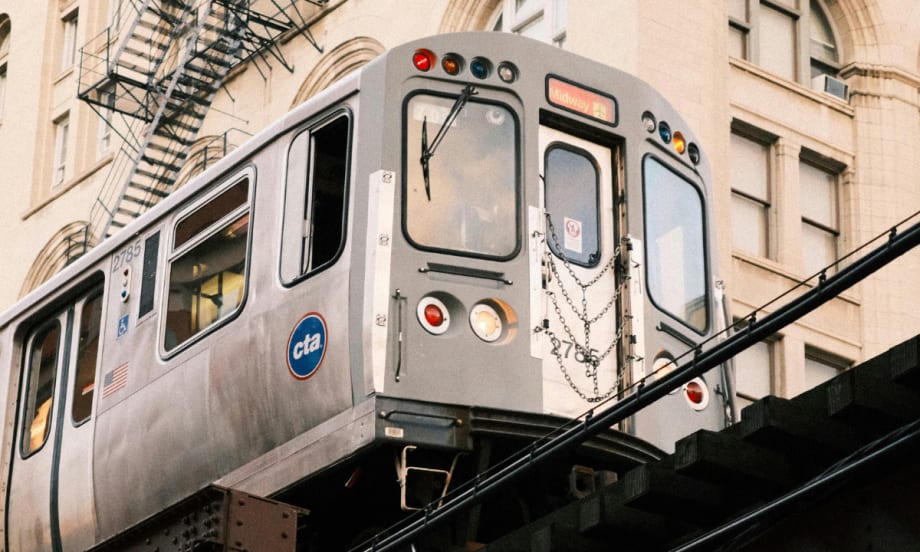 A Chicago Transit Authority rail line in the city.