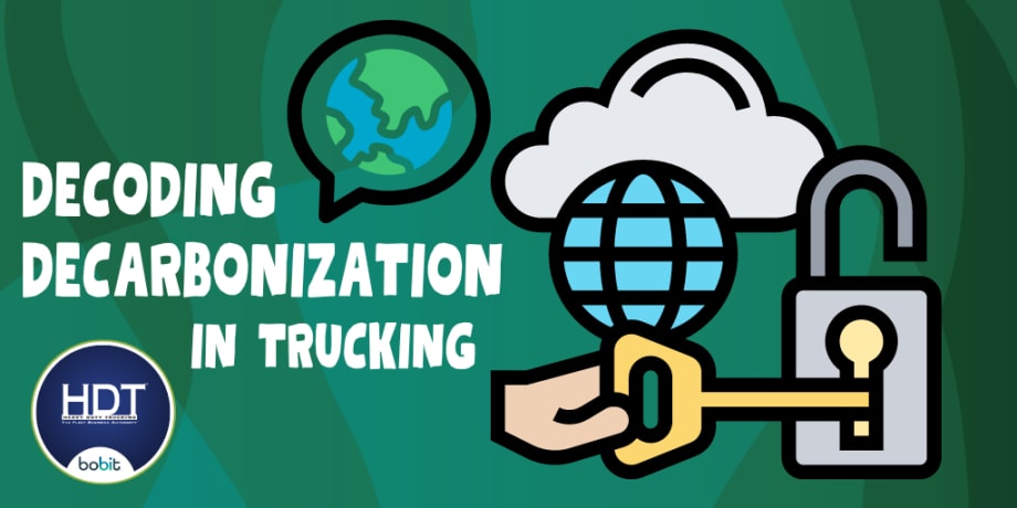 Graphic Illustrating Decoding Decarbonization in Trucking