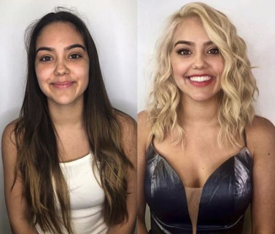 Hair Transformation: From Long Brunette to Bubbly Blonde