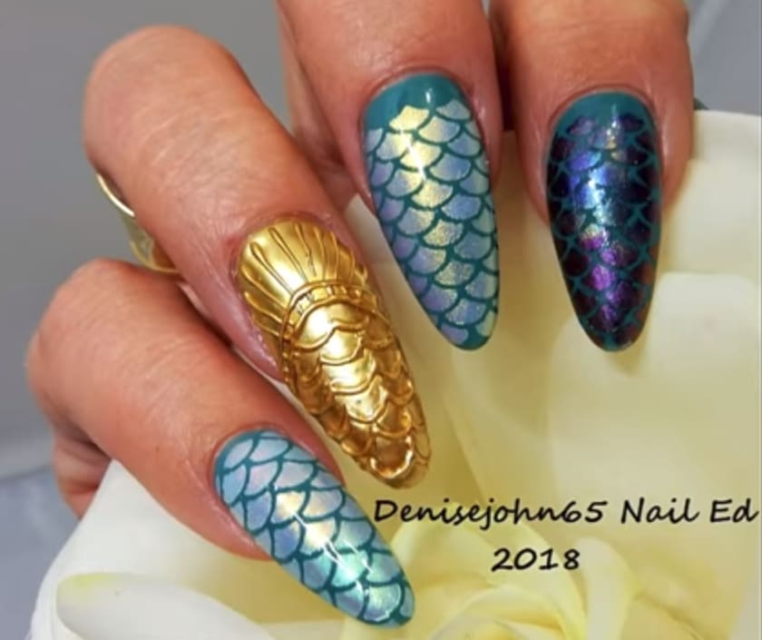Mermaid Scales With Gold Pigment
