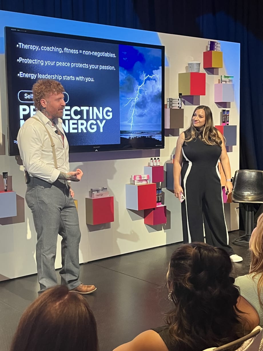Wesley Palmer (@wesdoeshair) was interviewed onstage by Alanna Littlepage, Senior Manager, Public Relations