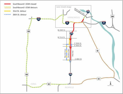 Section of I-35W in Minneapolis Closing This Weekend