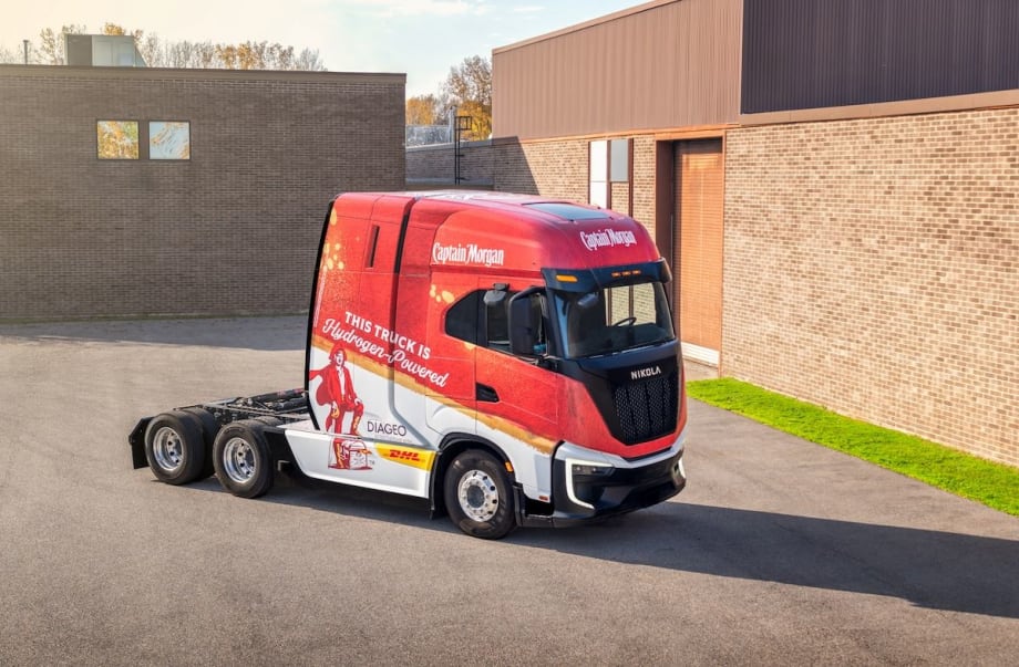 DHL-Diago Nikola hydrogen fuel cell truck.