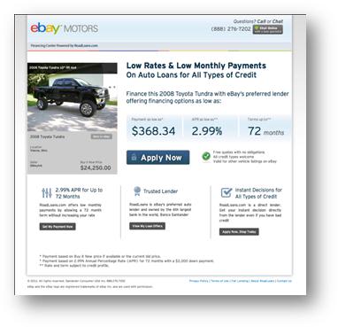 eBay Motors Partners With RoadLoans