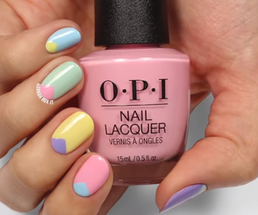 Minimal Geometric Spring Nail Art Tutorial