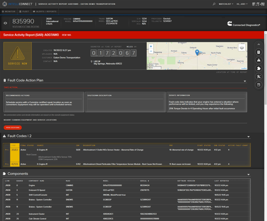 Eaton IntelliConnect portal on laptop screen.