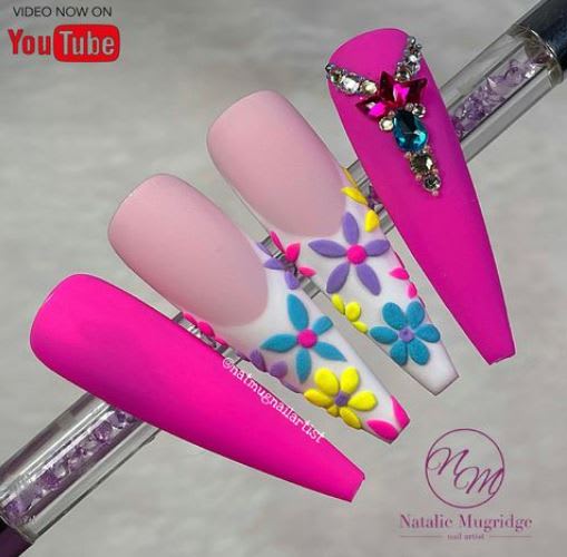 Video: Embossed Floral Nail Art Tutorial