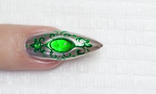 Handmade Emerald Stone 3-D Gel Liquid Stone Nail Art
