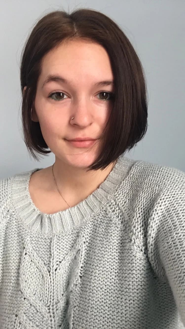 Teal To Big Chop To Tasteful Brunette Bob