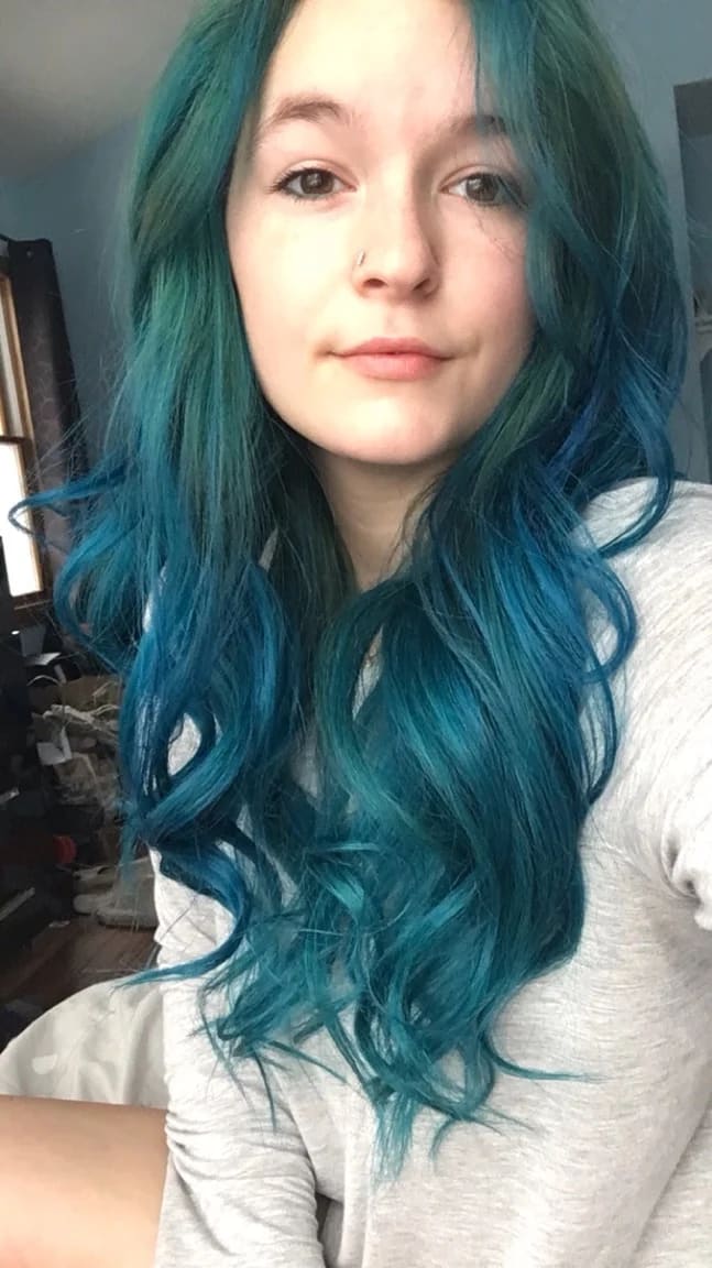 Teal To Big Chop To Tasteful Brunette Bob