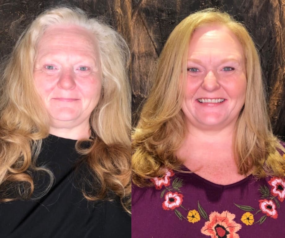 Makeover: Gray and Faded To Strawberry Blonde