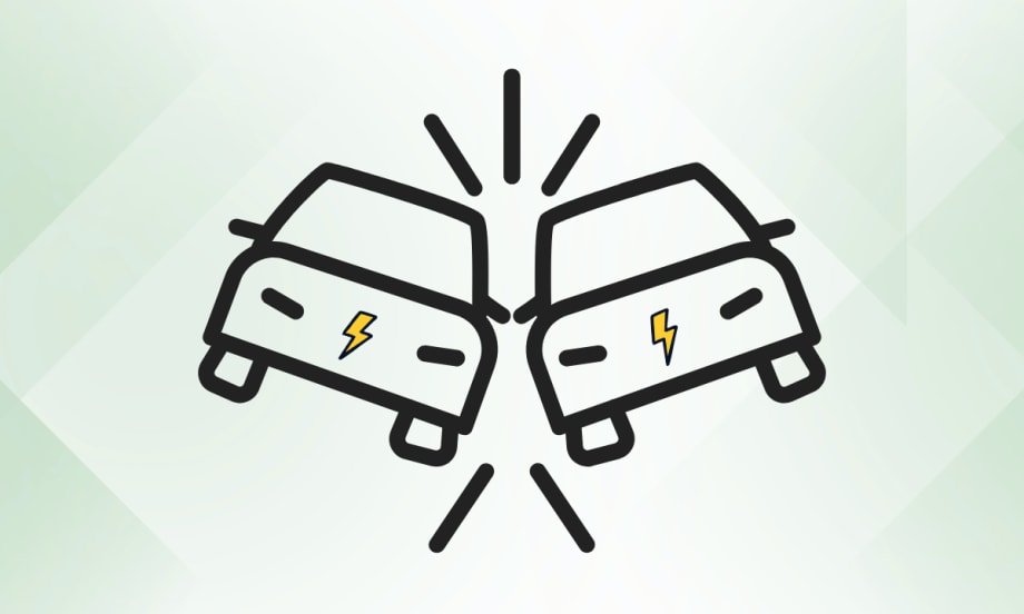 Graphic used with a report on electric and hybrid vehicle collision claims, highlighting industry trends in repair frequency, costs and parts usage as EV adoption grows.