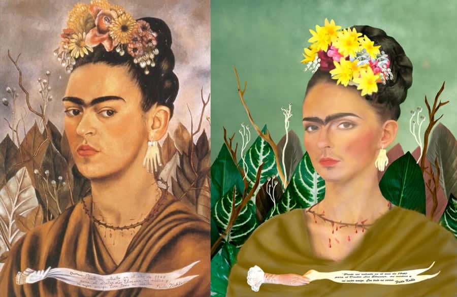 Frida Kahlo Paintings Interpreted as Photos