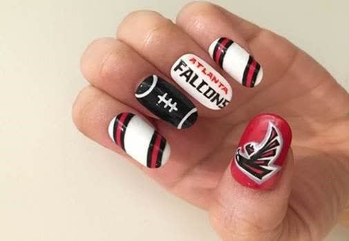 SUPER BOWL NAIL ART: Go Atlanta Falcons!