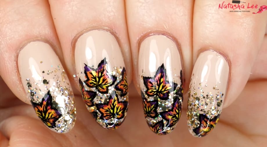 Autumn Leaf Stamping Nail Art