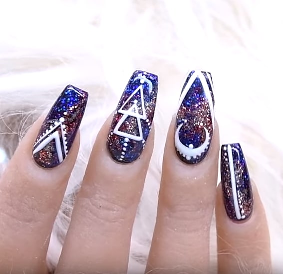 Fall Galaxy Gel Nail Art Tutorial