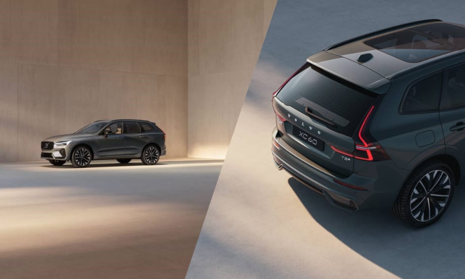 A collage of two images of a 2026 Volvo XC60.