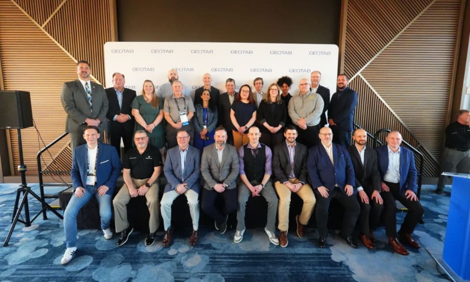 A group portrait of Geotab's Innovation Awards winners.