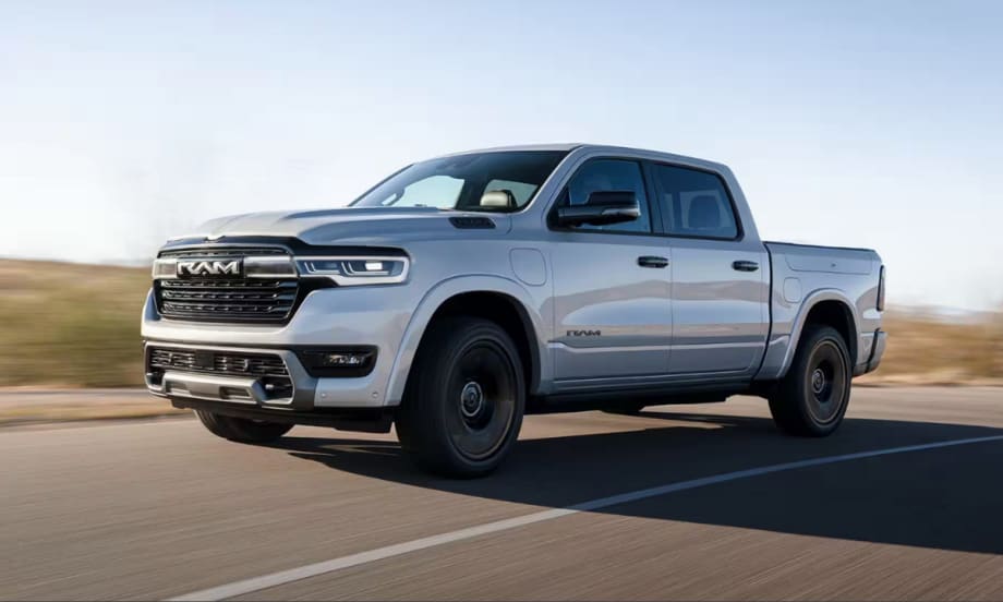 A light gray 2026 Ram 1500 Ramcharger.