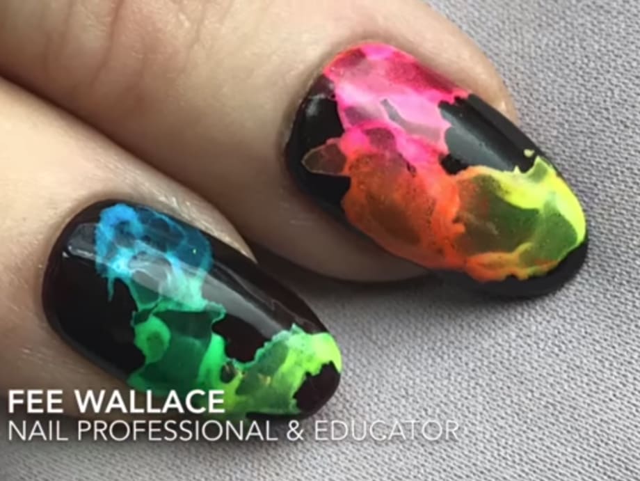 Neon Smoke Nail Art
